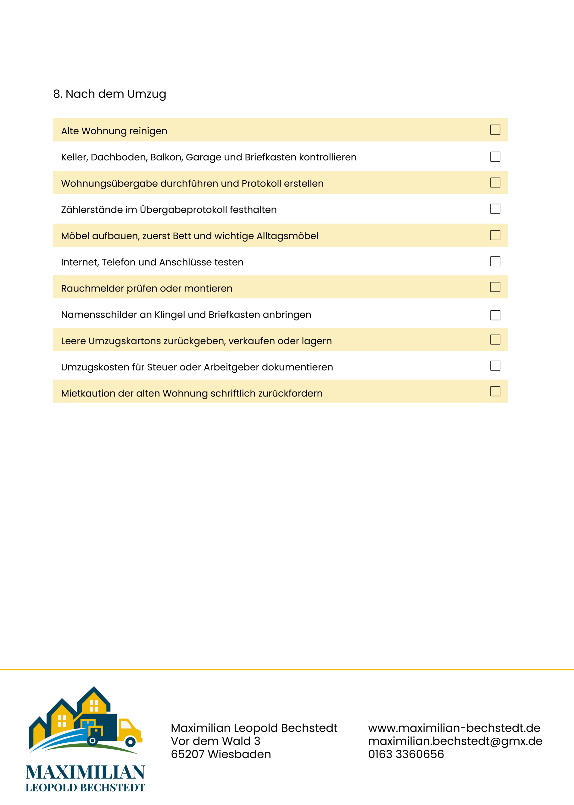 Umzugschecklist pdf